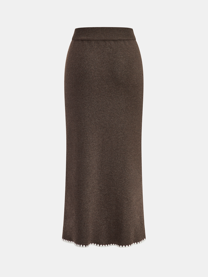 Wool-Blend Tie-Neck Knit Co-ord Set