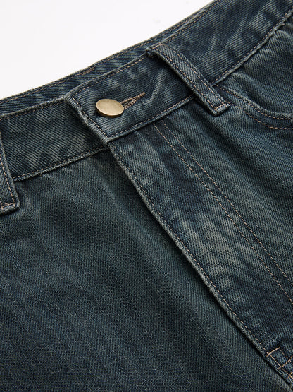 Mid-Waist Straight-Leg Jeans
