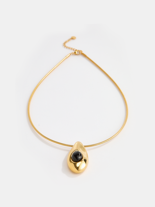 Teardrop Pendant Snake Chain Necklace