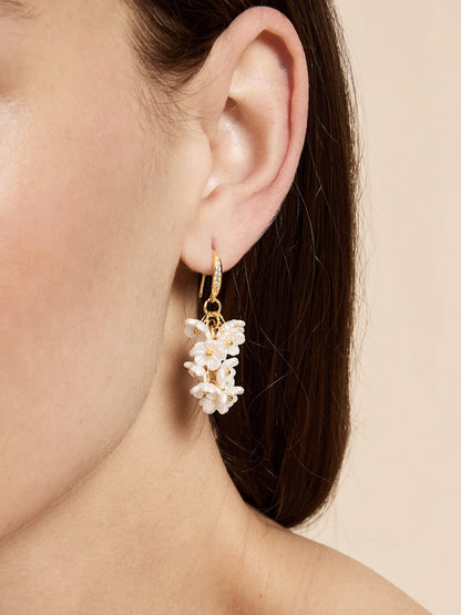 Dainty Floral Cluster Drop Earrings