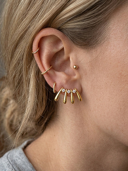 Claw Shaped Diamond Stud Earrings