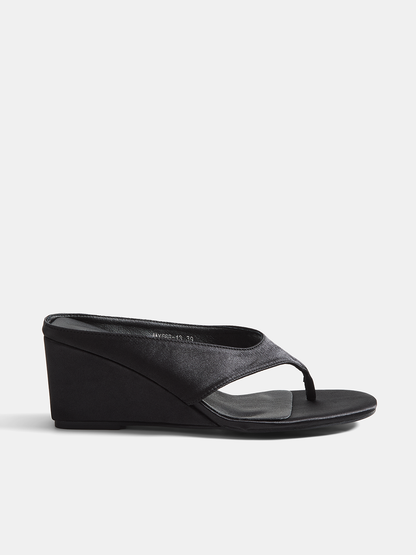 Genuine Leather Wedge Thong Sandals