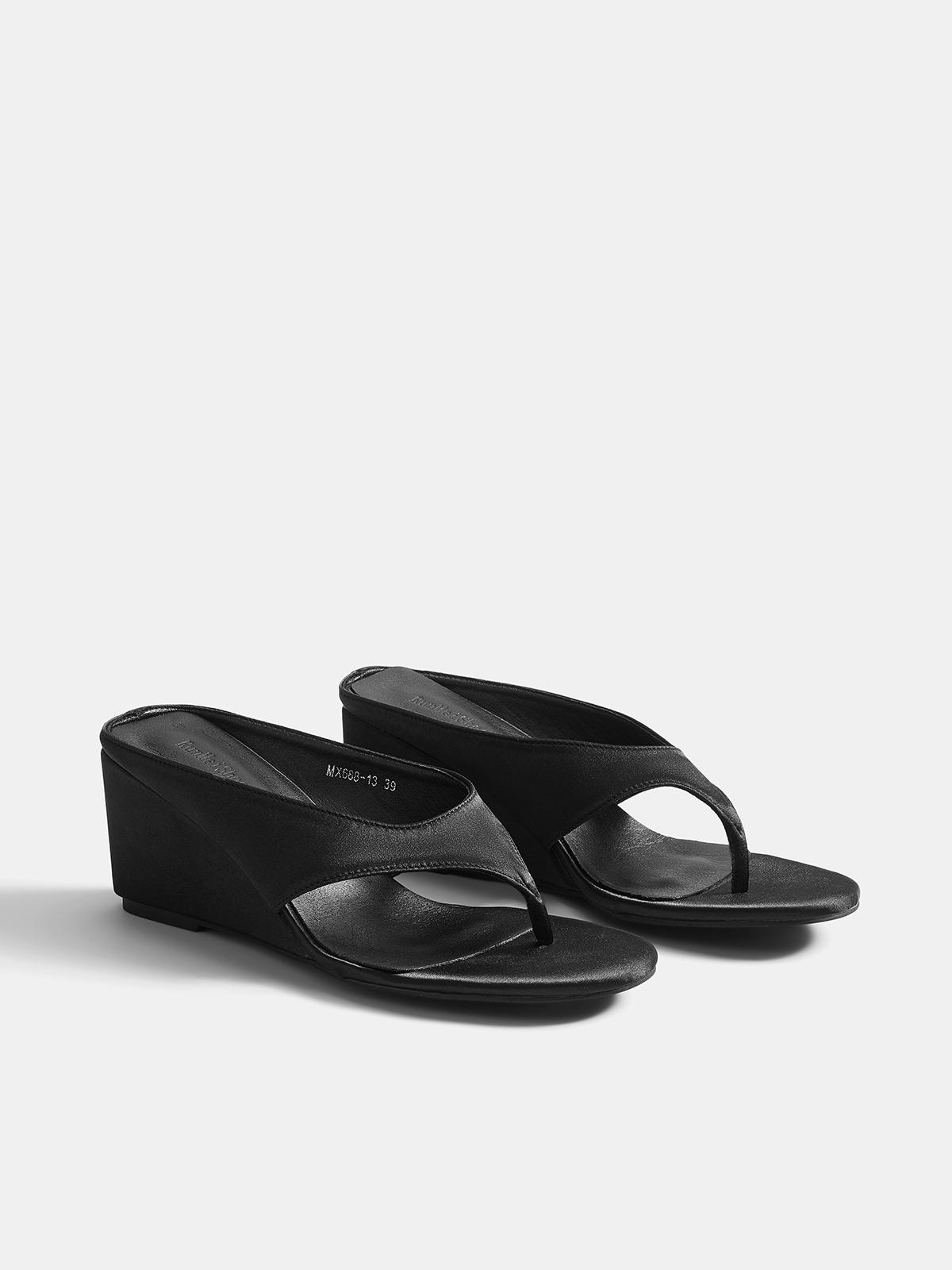 Genuine Leather Wedge Thong Sandals