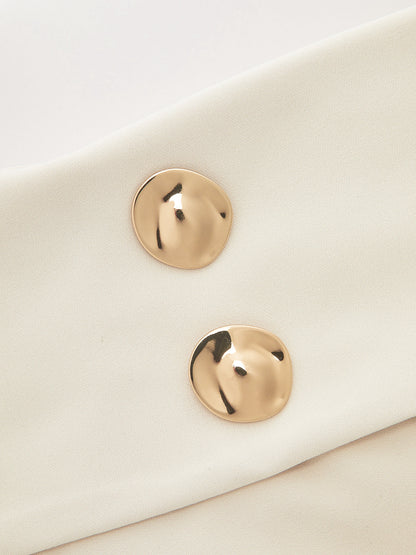 Split Hem Asymmetric One-Shoulder Blouse