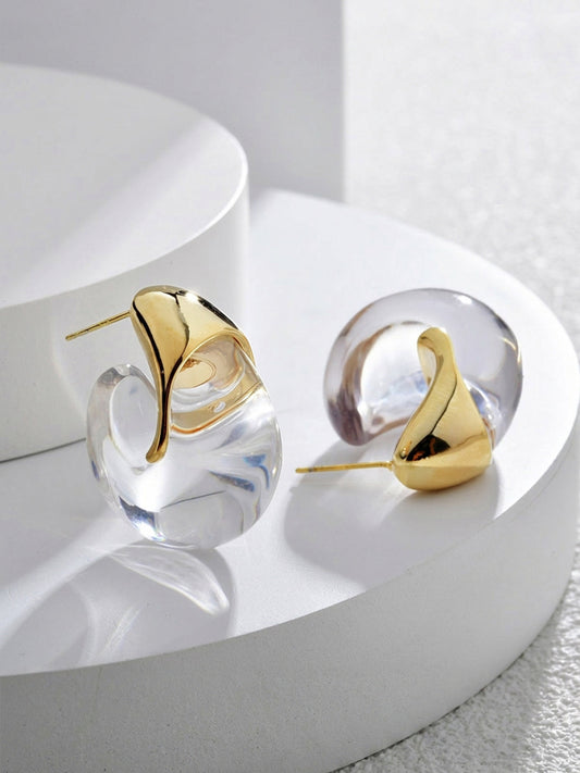 Chunky Transparent Resin Hoop Earrings
