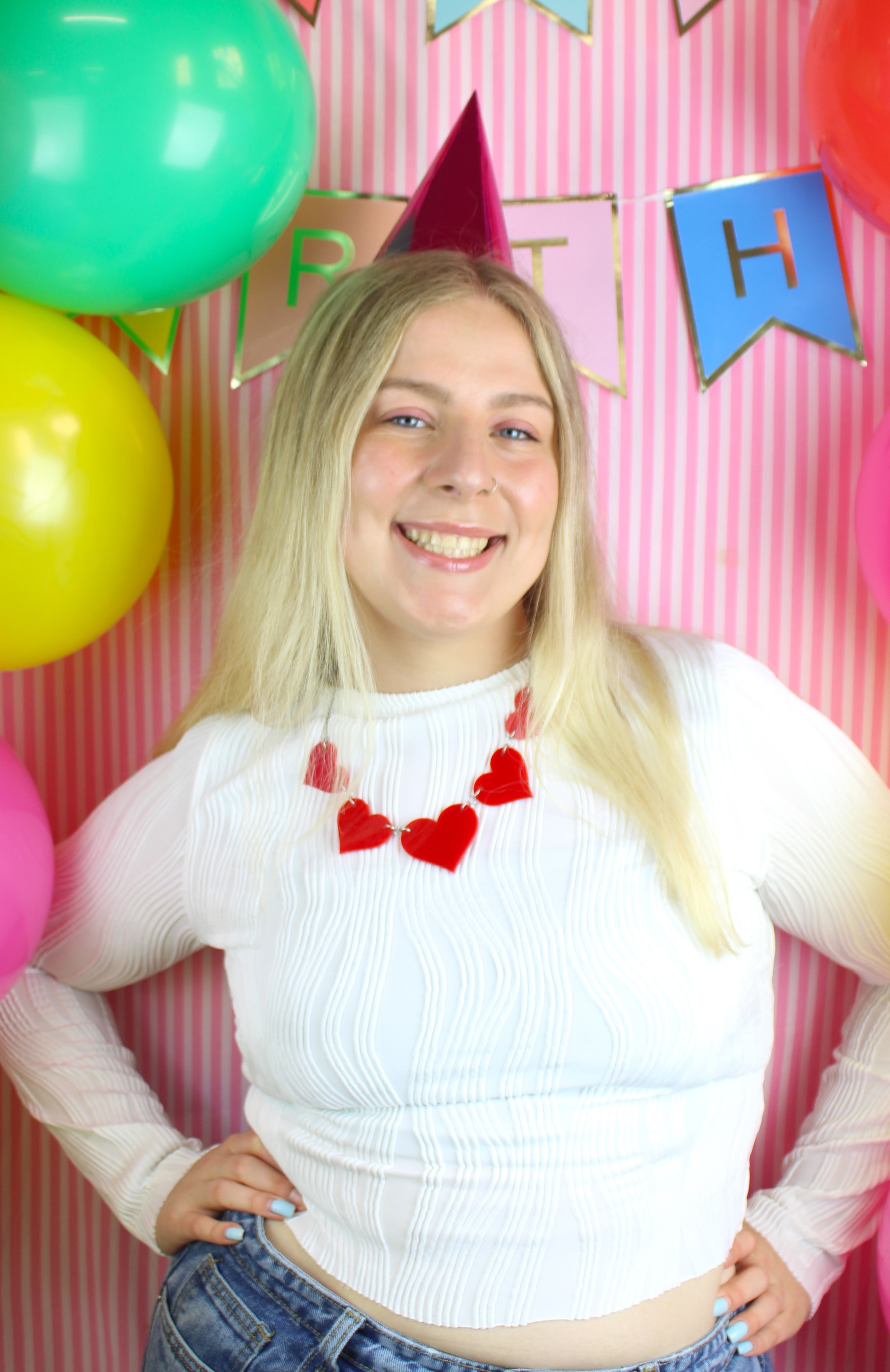 Red Heart Collar Necklace