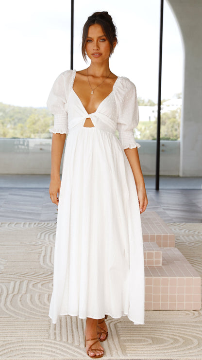 Cierra Midi Dress - White