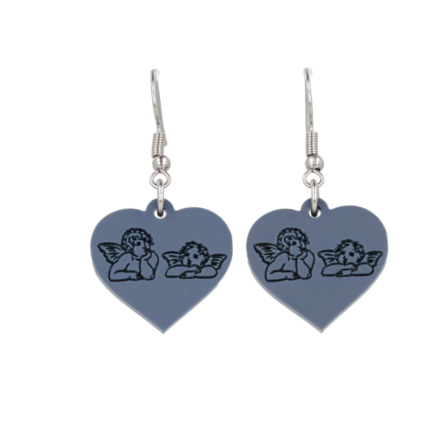 Raphael's Angels Heart Earrings - Midnight Blue