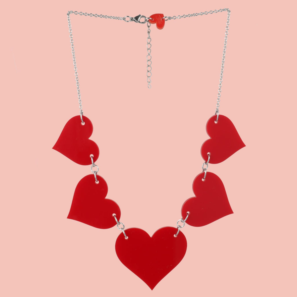 Red Heart Collar Necklace