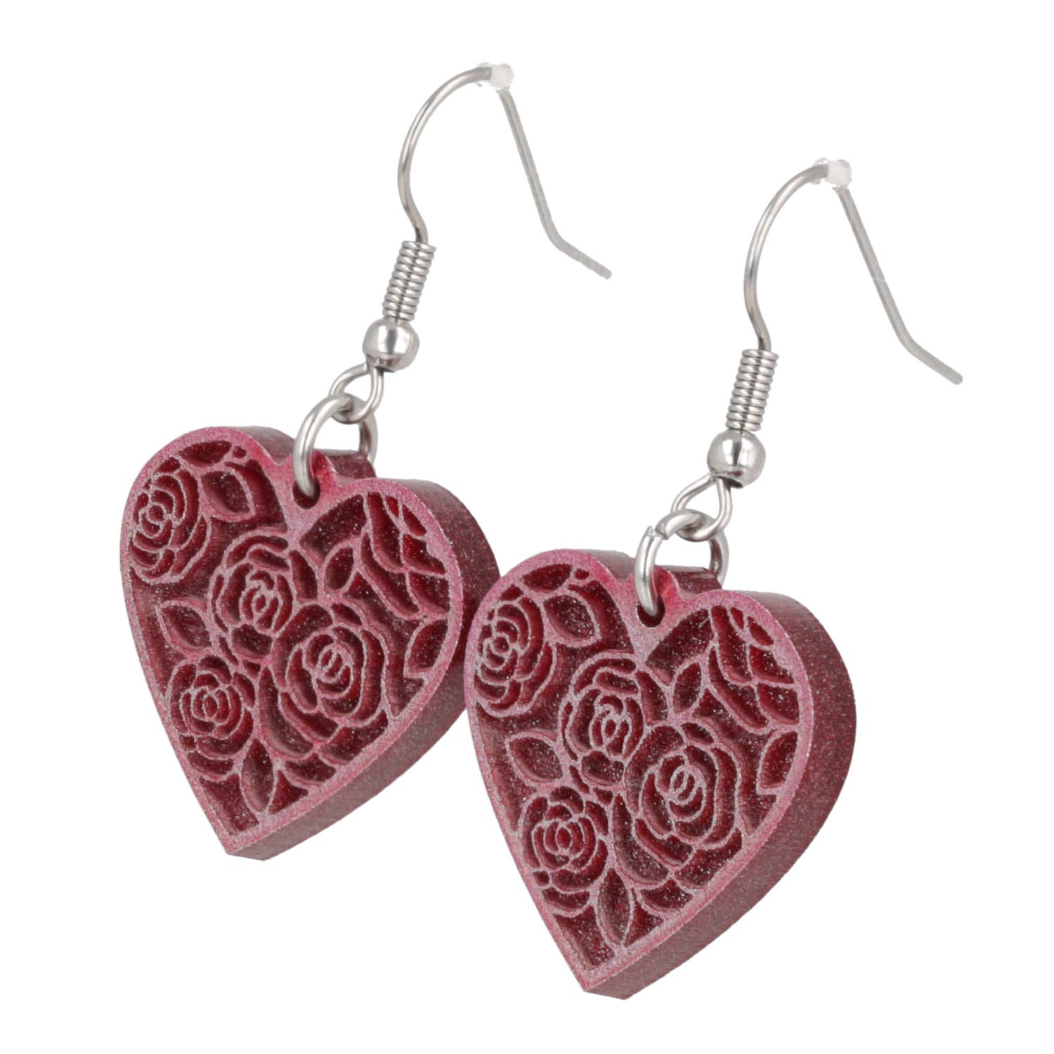 Rose Bouquet Heart Earrings
