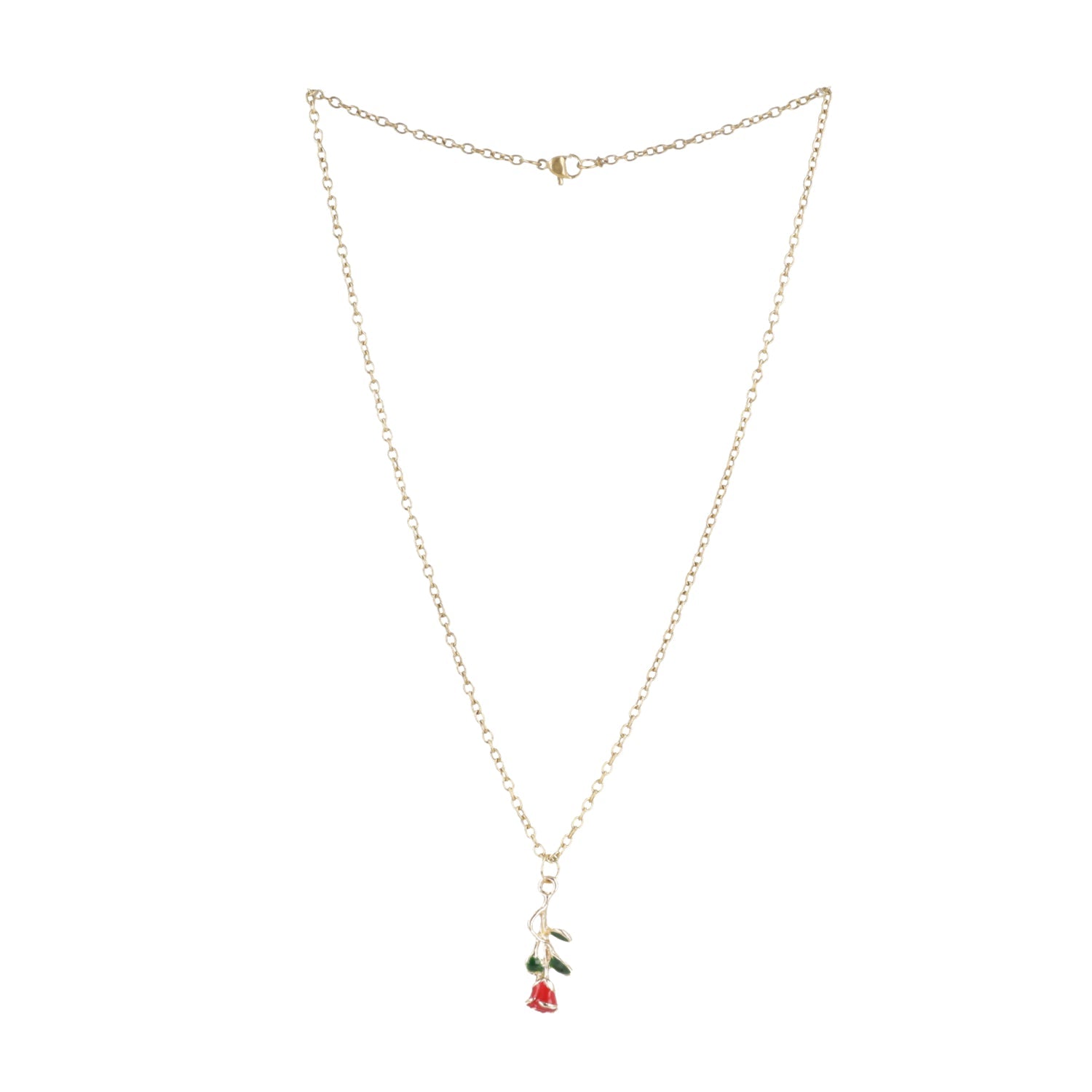 Red Enchanted Rose Necklace