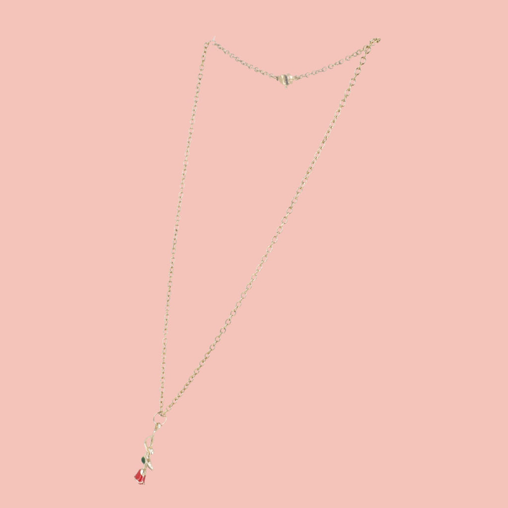 Red Enchanted Rose Necklace